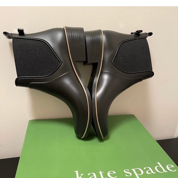 KATE SPADE NEW YORK Womens Black Bow Accent Stretch Gore Waterproof sz 8, New! - Picture 6 of 6